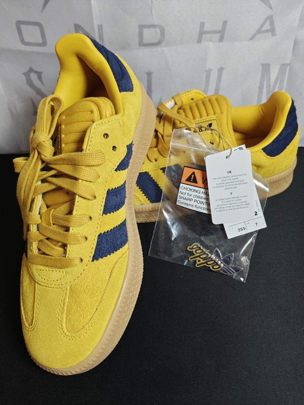 NWT Adidas Samba Unisex Men's 7.5 Women's 8.5 XLG Bold Gold/ Night Indigo